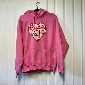 💖 Faded Moon “I Love You to the Moon and Back” Hoodie – Size L